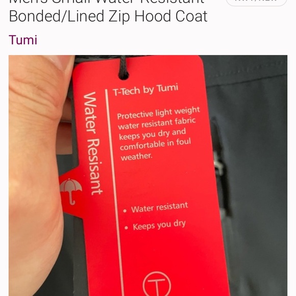 Tumi Men's Black Lightweight Jacket - Picture 7 of 7